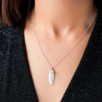 Sterling Silver Feather Necklace, 2 of 6