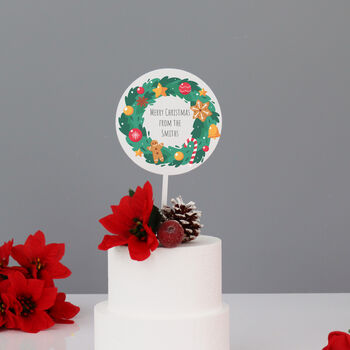 Christmas Wreath Cake Topper, 3 of 6