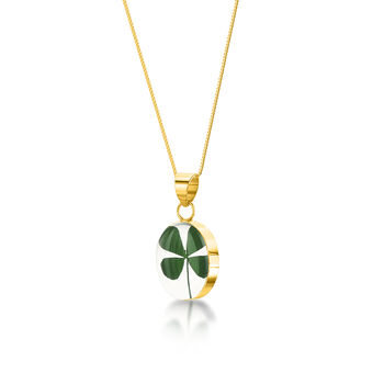 Real Four Leaf Clover Silver Pendant Necklace, 2 of 10