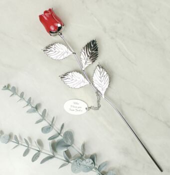 Personalised Silver Plated Red Rose, 5 of 5