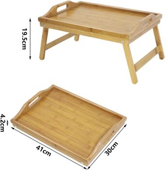 Foldable Serving Bamboo Bed Tray Table, 6 of 7
