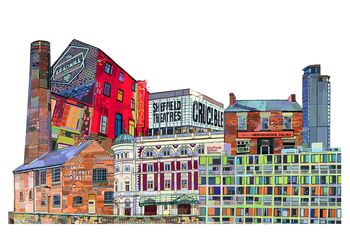 Sheffield Skyline Collage Illustration Art Print, 3 of 3