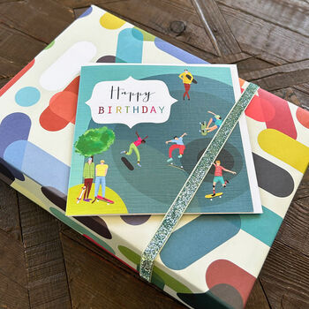 Skateboarding Happy Birthday Card, 3 of 4