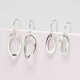 Sterling Silver Oval Ripple Earrings, thumbnail 3 of 11