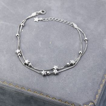 Sterling Silver Little Twinkle Stars Charm Necklace, 3 of 9