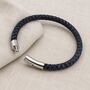 Men's Leather Plait Bracelet With Easy Clasp, thumbnail 6 of 8