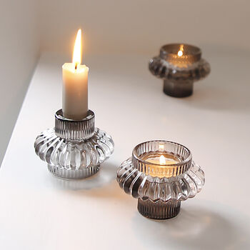 Two Way Glass Candle And Tealight Holder, 2 of 2