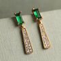 Emerald Crystal Drop Earrings, thumbnail 1 of 4