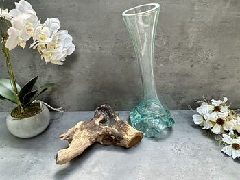 Large 40cm Molten Glass On Root Vase – Fluted Display, 4 of 12