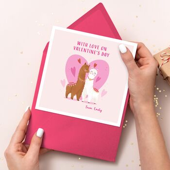 Valentine's Day Card Llamas In Love, 4 of 5