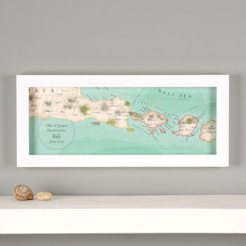 Personalised Bali Treasured Map Location Print, 5 of 8