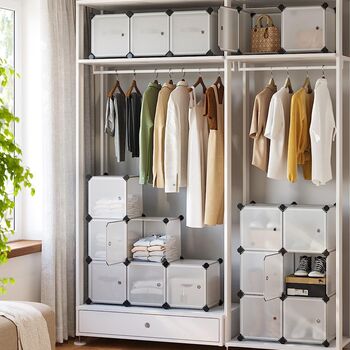 15 Cubes Storage Organiser Shelves Unit Plastic Closet, 4 of 11