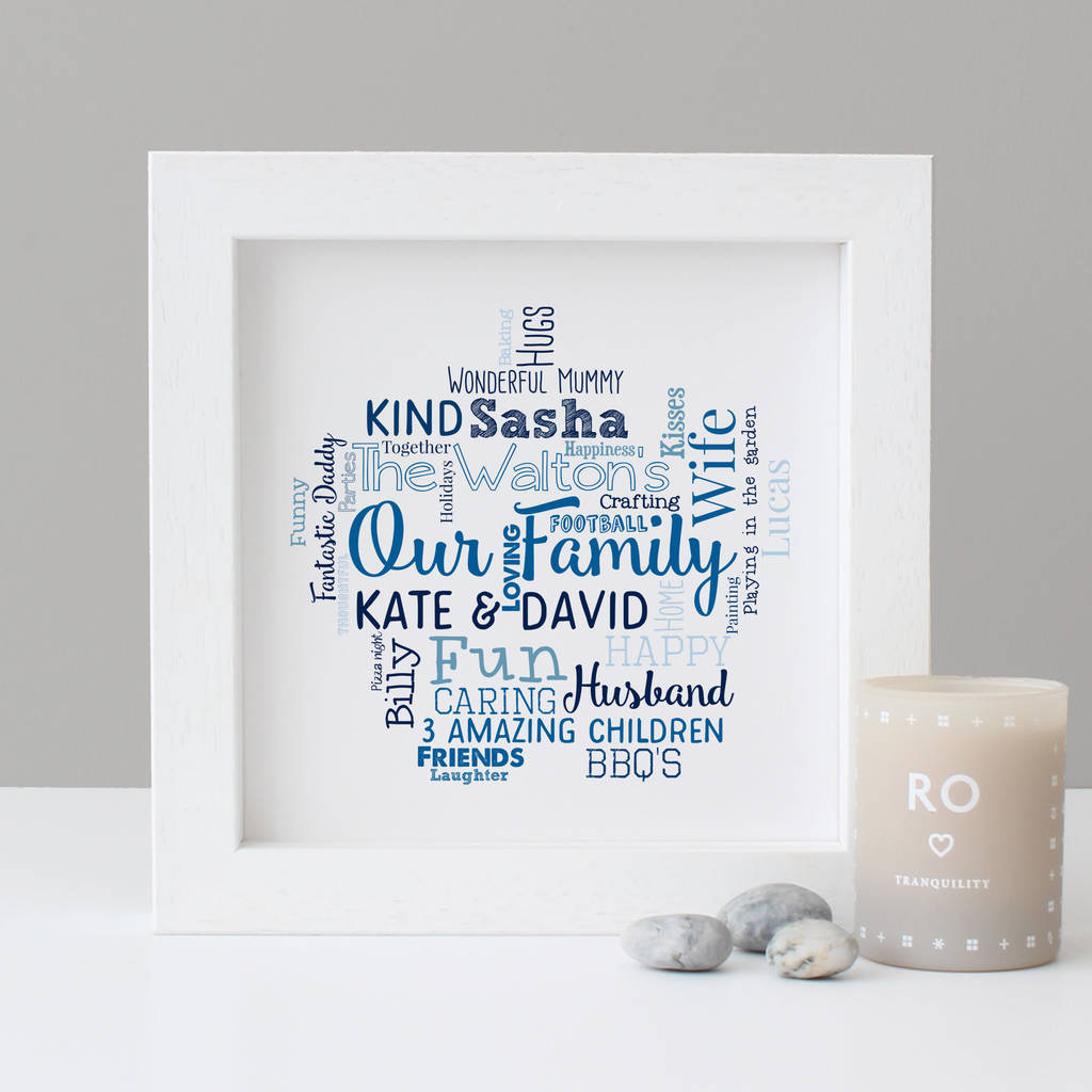 Personalised Family Word Art Print By Hope and Love ...