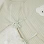 Personalised Light Sage Snow Bear Boucle Wrap Romper, thumbnail 3 of 4