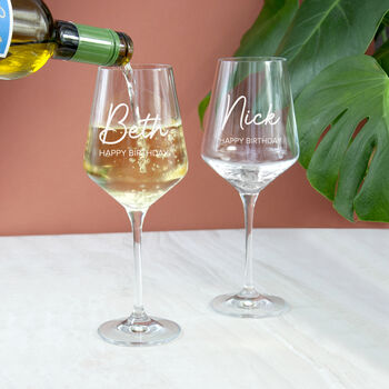 Personalised Happy Birthday Wine Glass, 2 of 3