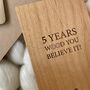 Five Year Wooden Anniversary Personalised Plaque, thumbnail 5 of 9