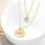 Personalised Layered Crystal Heart And Disc Necklace, thumbnail 1 of 11