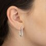 Large Crystal U Hoop Earrings, thumbnail 3 of 4