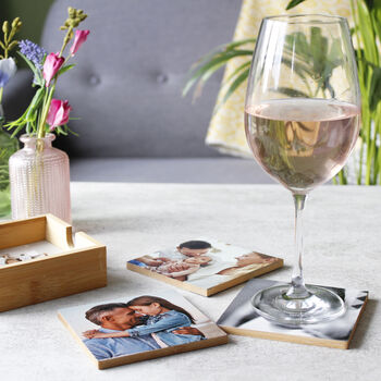 Set Of Bamboo Photo Coasters For Dad, 2 of 4