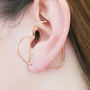 Triangle Long Rose Gold Plated Silver Hoop Earrings, thumbnail 2 of 7