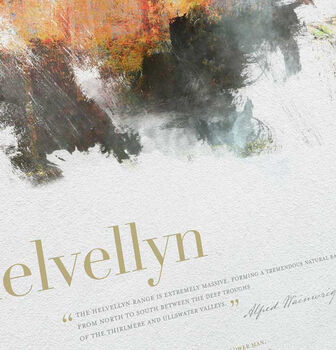 Helvellyn In Wainwright's Words Lake District Poster, 2 of 4