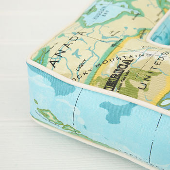 Personalised Map Print Letter Cushion, 4 of 5