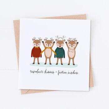 Reindeer Kisses Christmas Card, 2 of 2