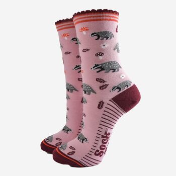 Women's Bamboo Socks Woodland Badger, 2 of 5