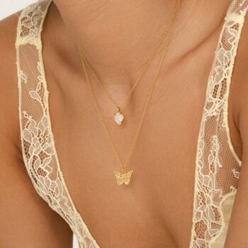 Butterfly Necklace 18k Gold Plated, 6 of 7