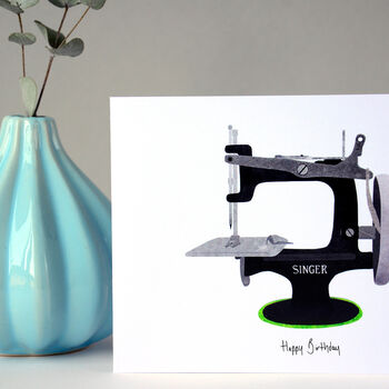 Singer Sewing Machine Greetings Card, 4 of 8