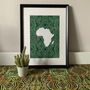 Green Map Of Africa Wall Art Print, Travel Poster A3, thumbnail 2 of 6