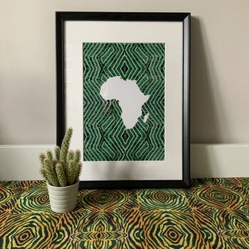 Green Map Of Africa Wall Art Print, Travel Poster A3, 2 of 6