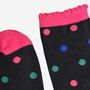 Women's Glitter Socks Black Multi Medium Polka Dots, thumbnail 4 of 5