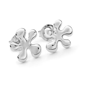 925 Sterling Silver Designer Large Splash Studs, 2 of 3