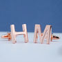 Personalised Rose Gold Initial Letter Cufflinks, thumbnail 1 of 9