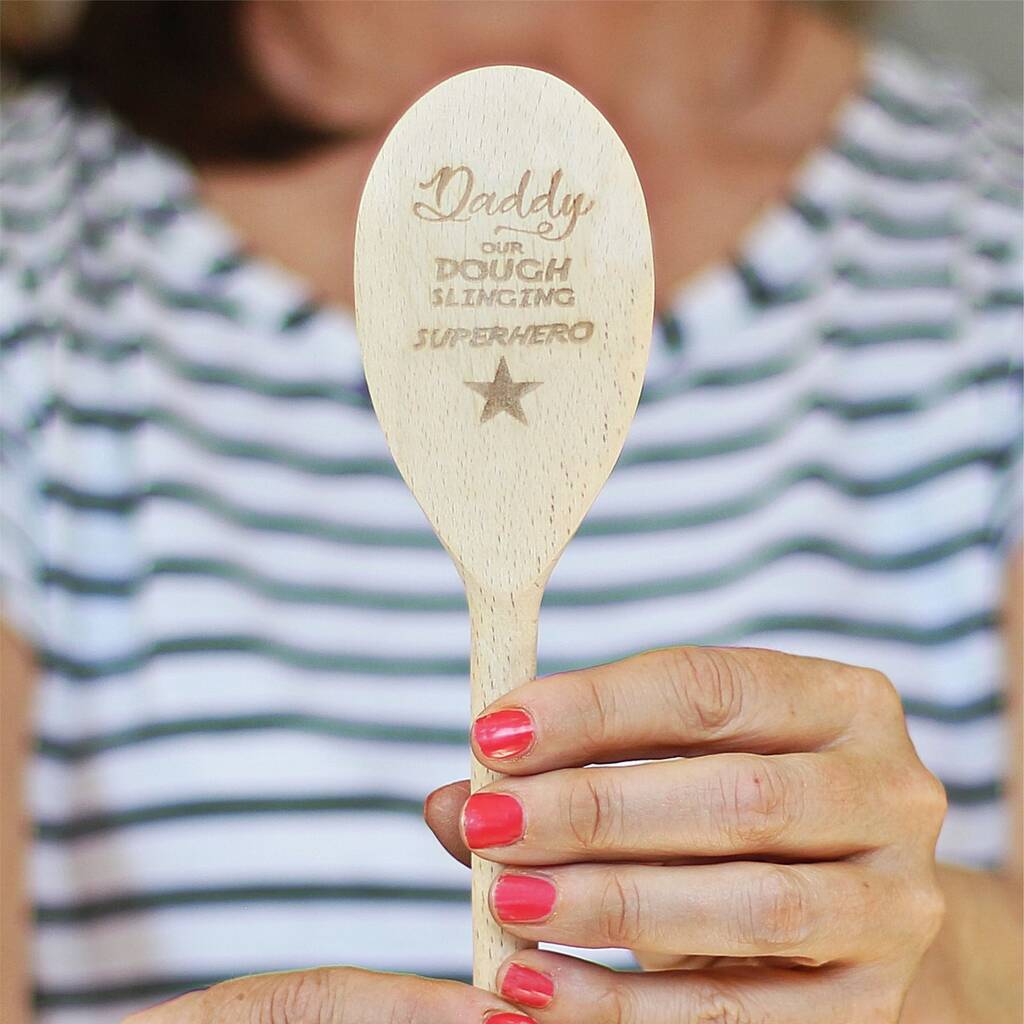 Personalised Daddy Our Dough Slinging Superhero Spoon