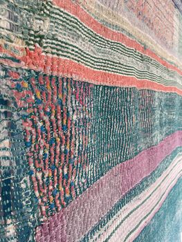 Double Sided Stunning Hand Stitched Kantha Quilt, 4 of 7