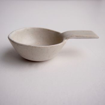 Handmade Oatmeal Pottery Coffee Scoop / Spoon, 6 of 10