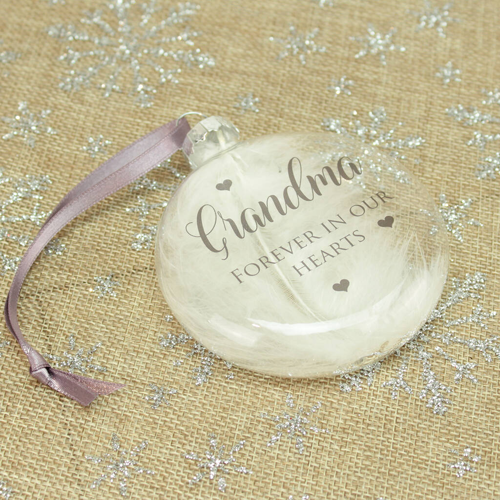 Personalised Glass Remembrance Christmas Bauble By Love Lumi Ltd