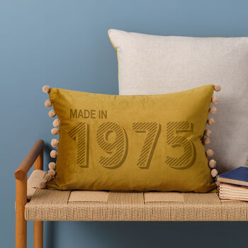 Personalised 50th Birthday Velvet Cushion, 4 of 12