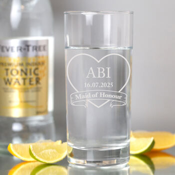 Personalised Hi Ball Glass – Wedding Gift Womens Bridesmaid, 3 of 5
