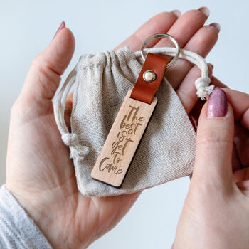 Engraved 'The Best Is Yet To Come' Wooden Keyring, 2 of 4