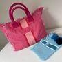 Personalised Annie Stripe Fringe Shoulder Tote Beach Bag, thumbnail 4 of 12