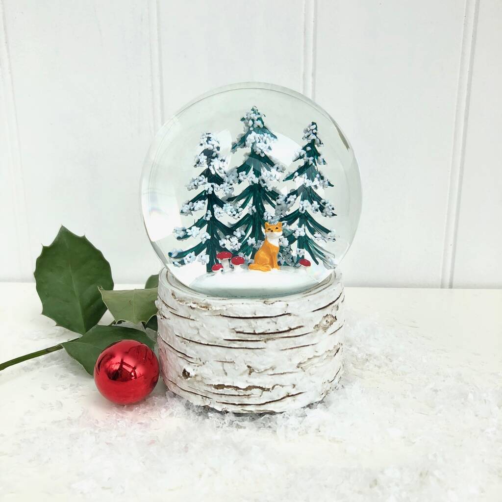 Musical Christmas Snow Globe With Fox By Pink Pineapple Home & Gifts ...