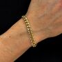 Gold Engravable 7mm Cuban Bracelet Unisex, thumbnail 2 of 12