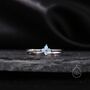 Blue Hydrangea Cz Flower Minimalist Ring, thumbnail 5 of 10