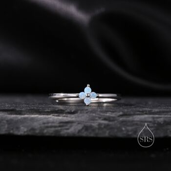 Blue Hydrangea Cz Flower Minimalist Ring, 5 of 10