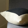 Colour Block Cushion Hand Knit In Ecru And Black, thumbnail 3 of 4