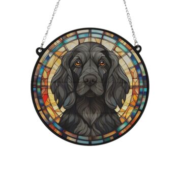 Cocker Spaniel Black Stained Glass Effect Suncatcher, 3 of 5