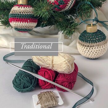 Make Your Own Crochet Christmas Baubles Kit, 3 of 5